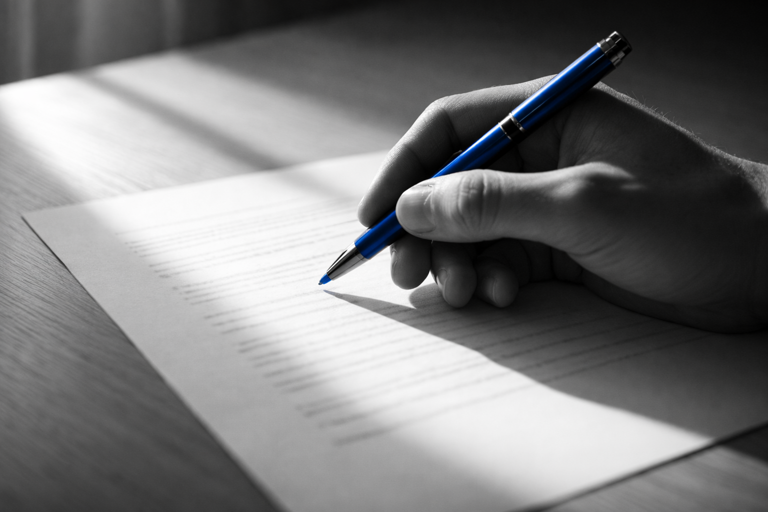 Hand with pen above rental agreement in morning sunlight — tenant hesitating before signing Bengaluru lease
Mid-Article Image Slug: bengaluru-tenant-signing-lease-pen-hesitation-sunligh