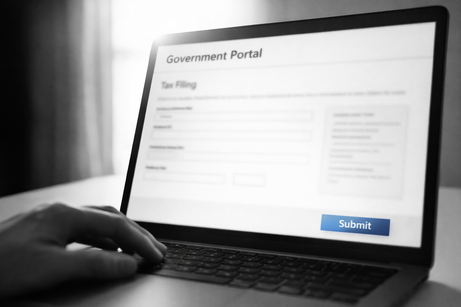 Laptop showing income tax portal in morning light — filing Form 26QC TDS on rent India