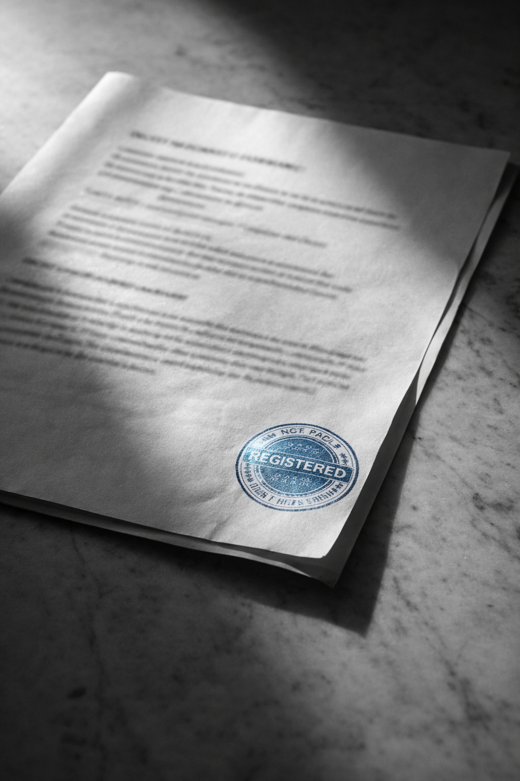 Registered lease document with official stamp in morning sunlight — Mumbai property registration IGR 