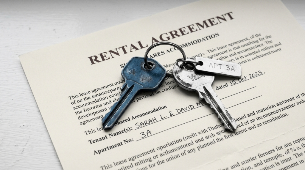 roommate keys shared rent reduction India legal