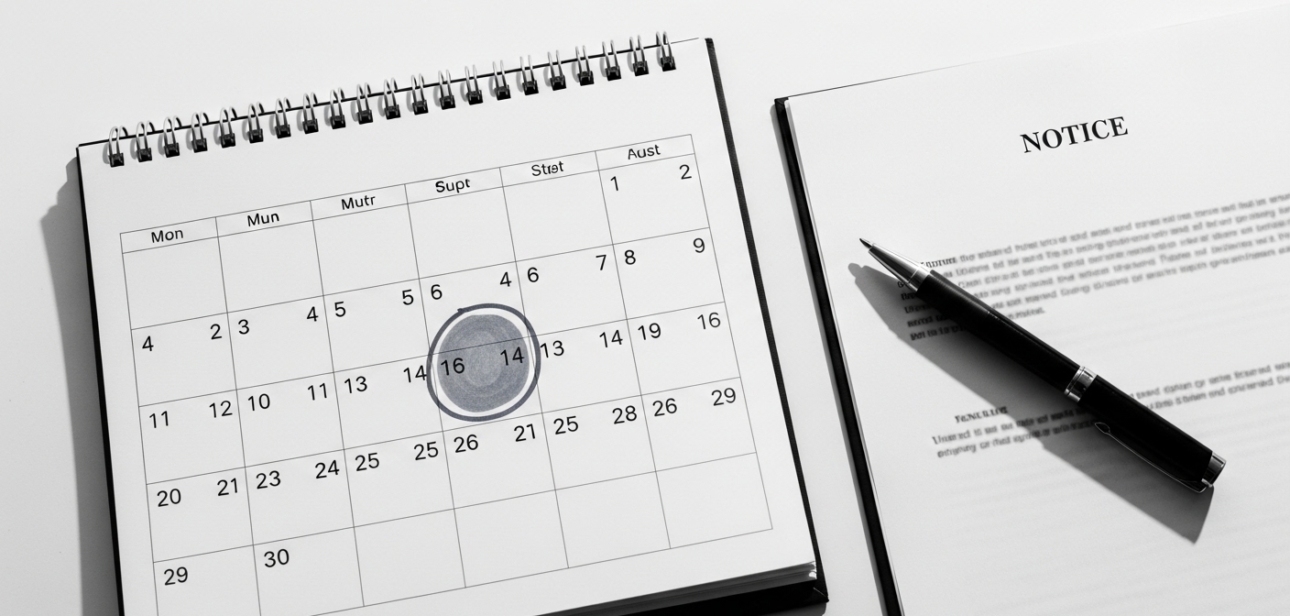 notice period tenant India rent agreement rules