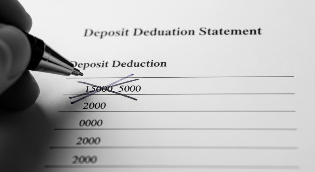 invalid security deposit deduction crossed out India